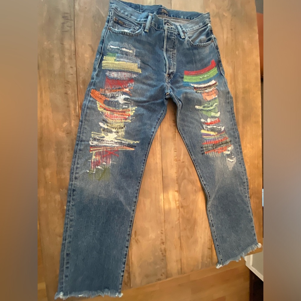COPY - Polo Ralph Lauren Avery Boyfriend Jeans Multicolor Stitch Size 27R